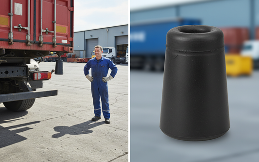 Premium Heavy Duty Rubber HGV Bumper for Refrigerated Trailers - 65mm Base Diameter and 100mm Length