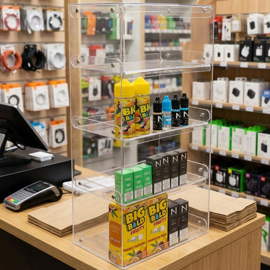 560mm wide countertop vape display stand, 720mm high