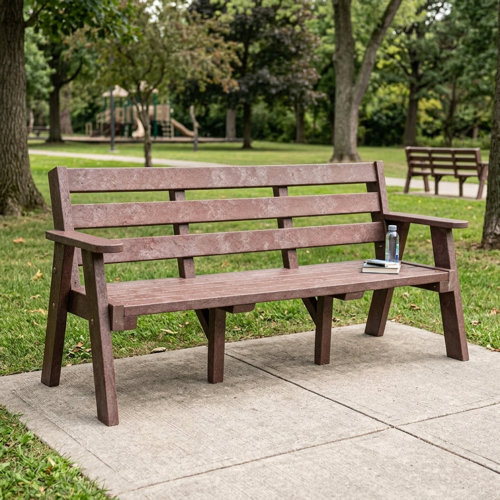 1690mm Outdoor Sloper Bench Recycled Plastic