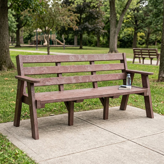 1690mm Outdoor Sloper Bench Recycled Plastic
