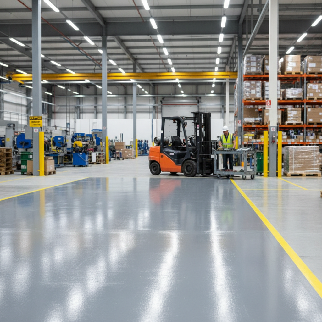 Premium Universal PU Enamel Warehouse Floor Paint - Durable, Chemical Resistant, Non-Slip Options for Concrete and Metal Surfaces
