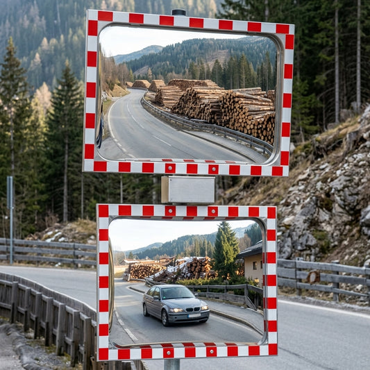 600–1000mm stainless steel traffic mirror with ice-prevention gel