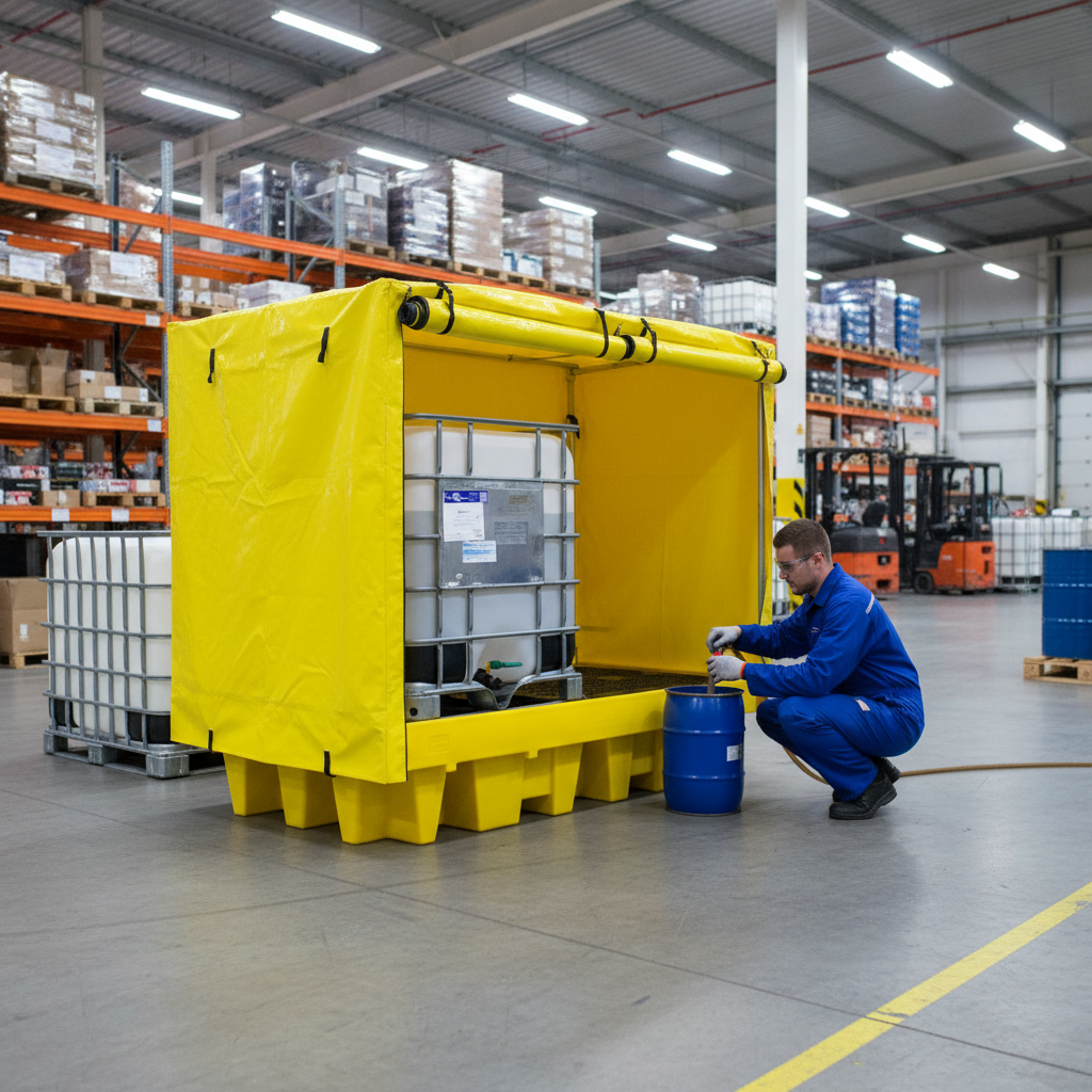Covered Double IBC Spill Pallet - BB2C ||1140ltr Sump Capacity