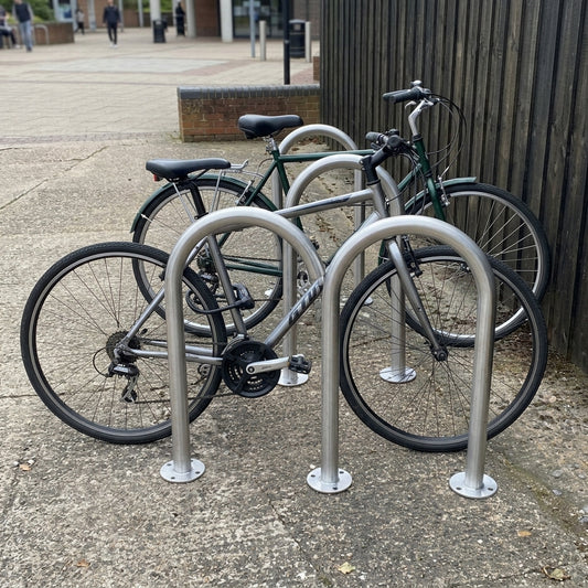 340mm Sheffield cycle stand, stainless steel, root or surface fixed