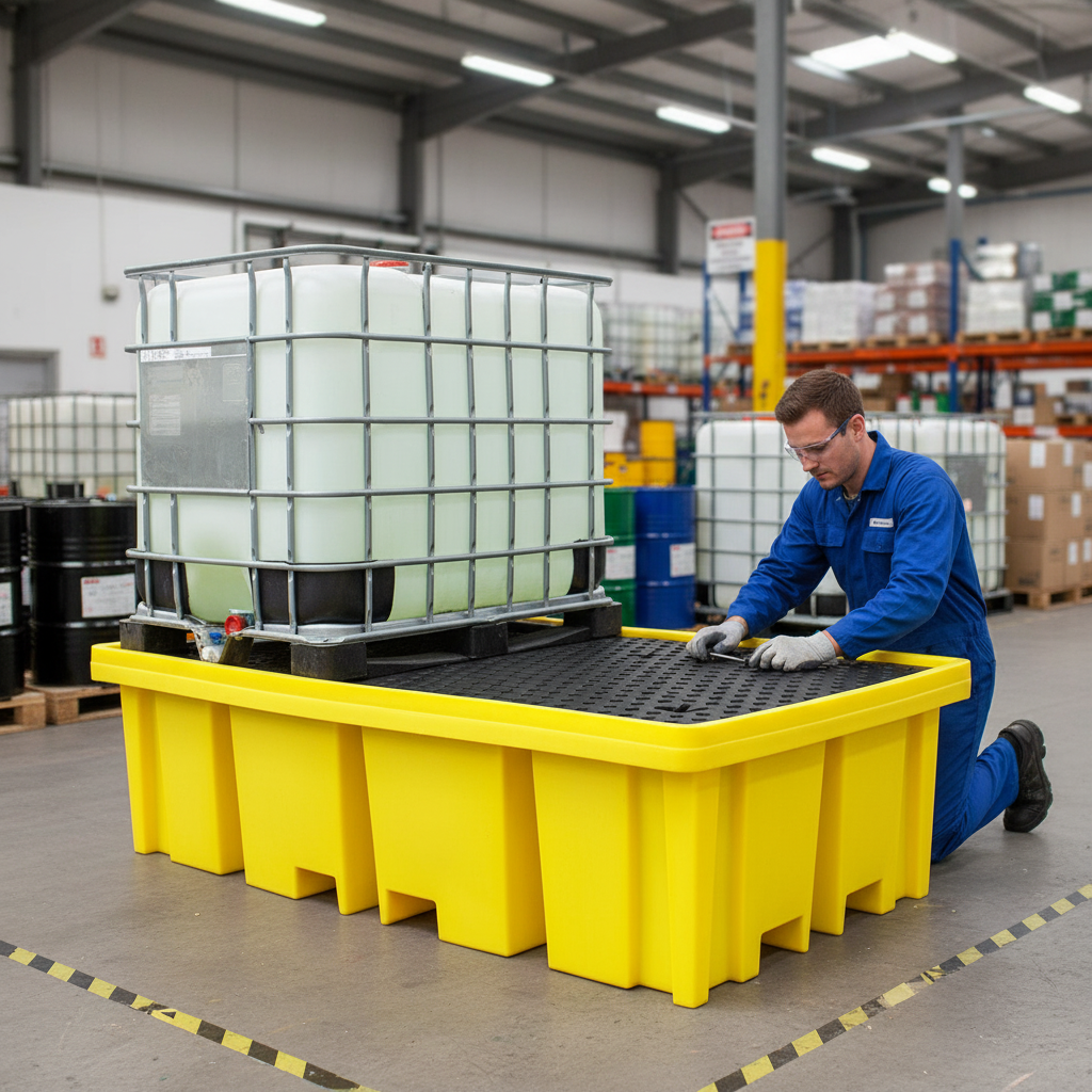 Double IBC Spill Pallet With 4-Way Forklift Entry - BB2FW ||1150ltr Sump Capacity