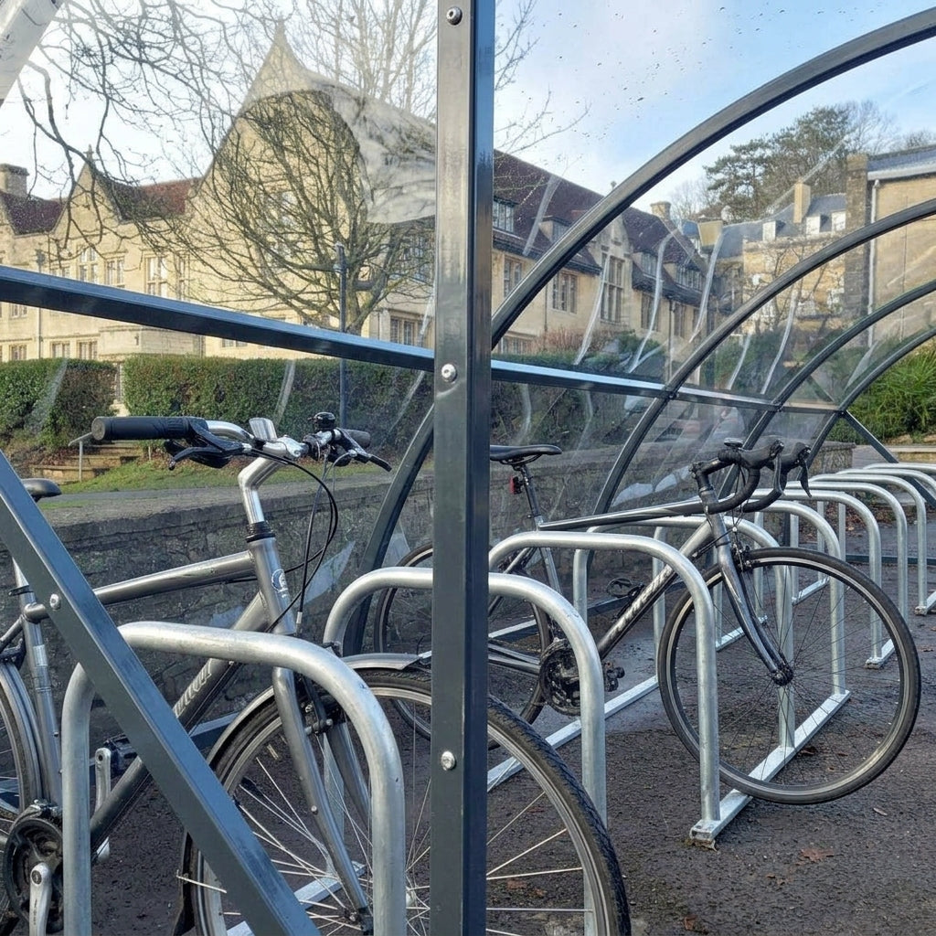 34 Cycle Shelter | 50mm Steel Strongbox Frame with UV2 PetG Roof
