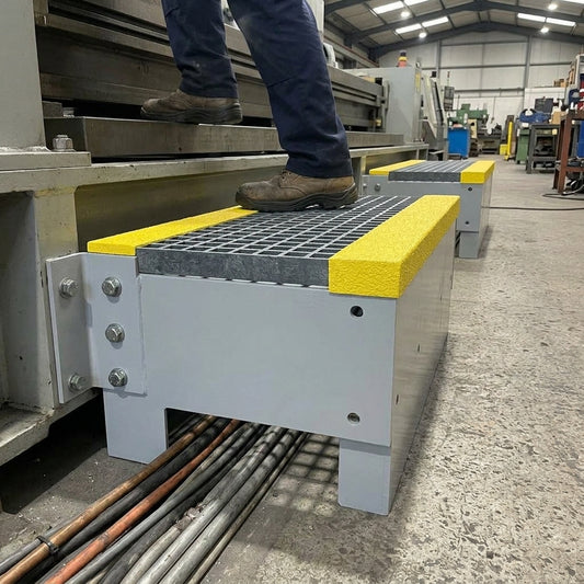 210-300mm Step Over Platform GRP with Anti-Slip Nosing
