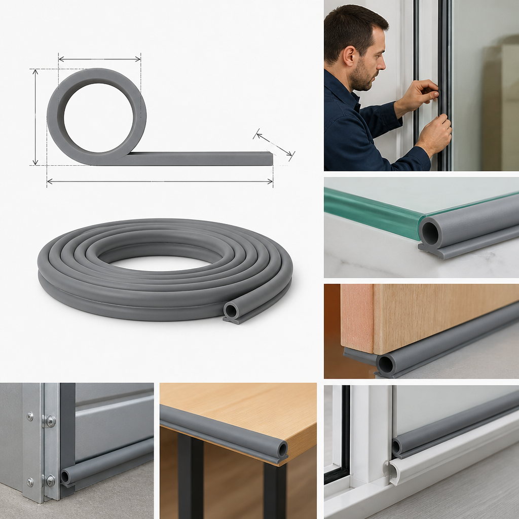 Grey Silicone Rubber P Section Seal for Various Applications (10m Coil)