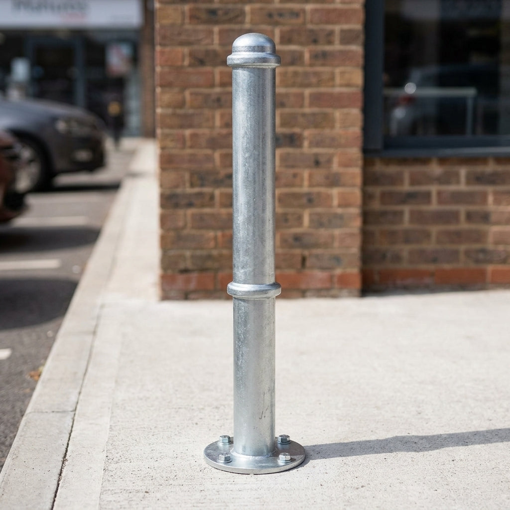 Decorative Ornamental Bollard Mild Steel Galvanised Cap & Rings (view 2)
