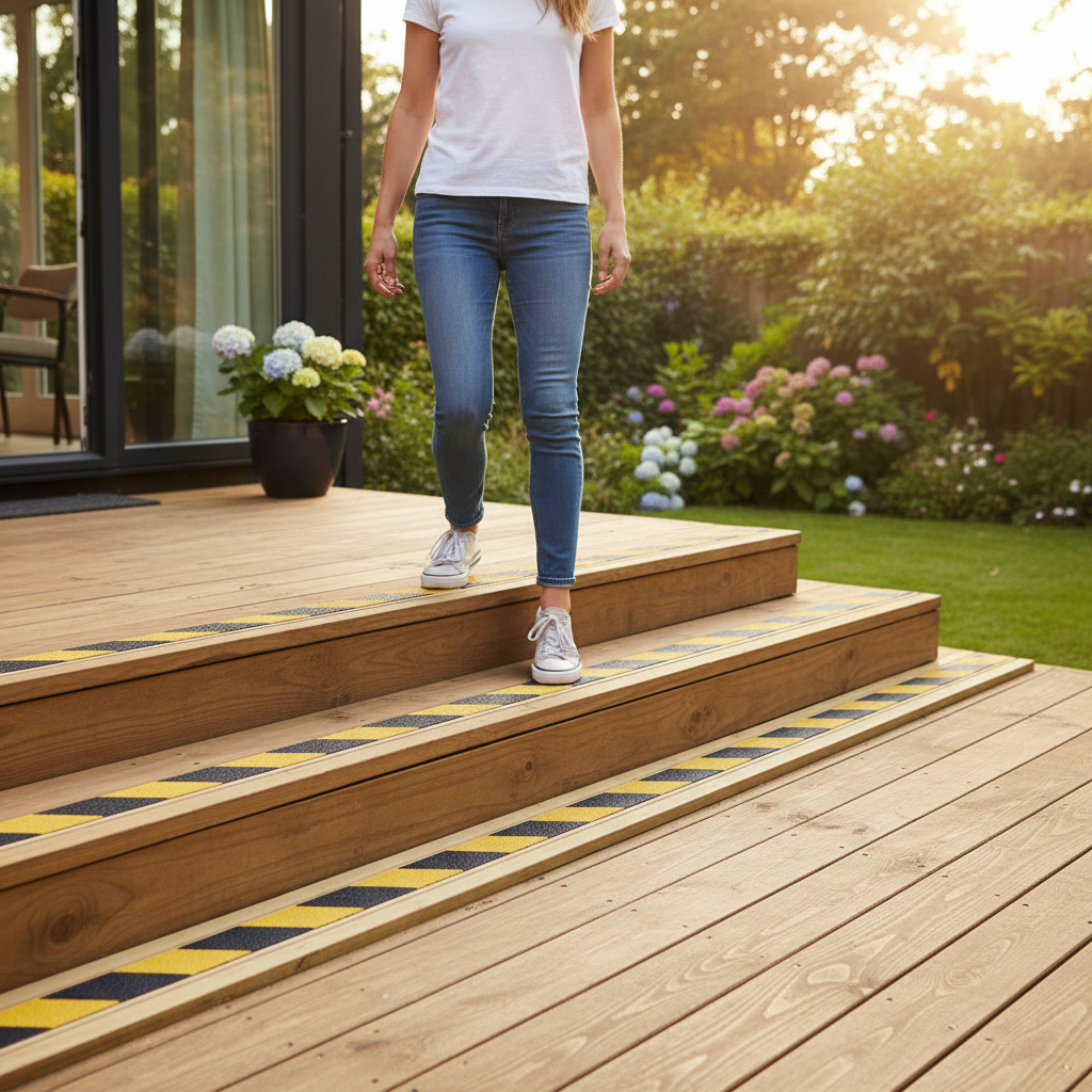 Premium Heavy Duty Anti-Slip Decking Strips 50mm - GRP Non-Slip Hazard Protection for Outdoor Safety