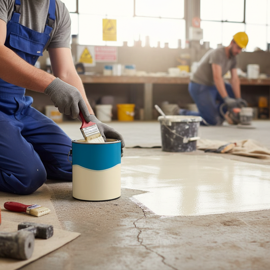 Premium Cream Concrete Paint for Internal and External Use with UV Resistance and Non-Slip Option