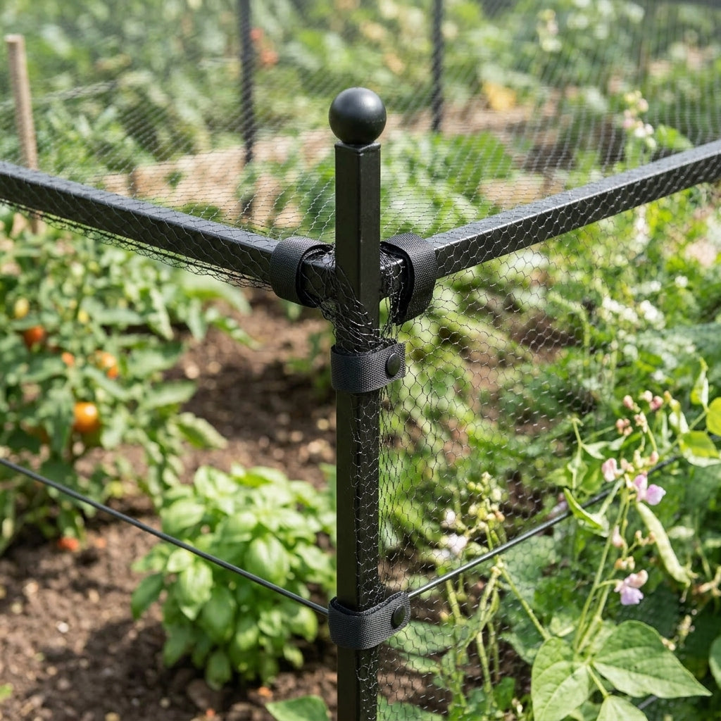 Espalier Growing Frame with Steel Posts and Wires (view 2)