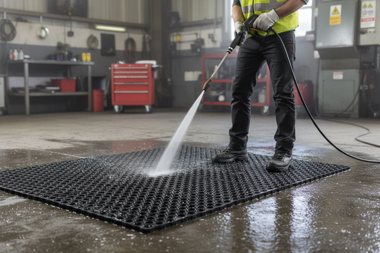 Heavy Duty Rubber Anti-Slip Matting – 100 x 150cm with Excellent Drainage and Optional Branding Inserts