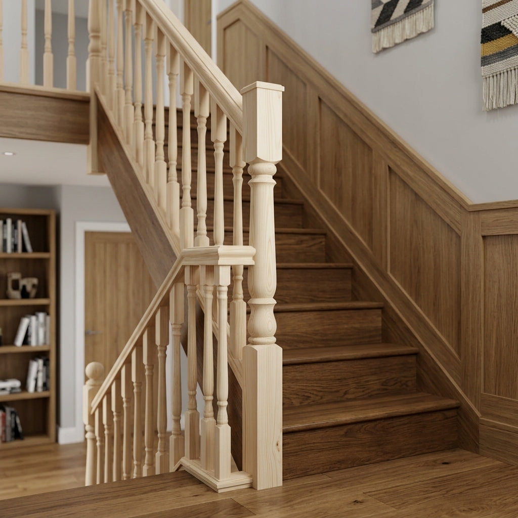 70mm x 1500mm Pine Newel Post - Unfinished