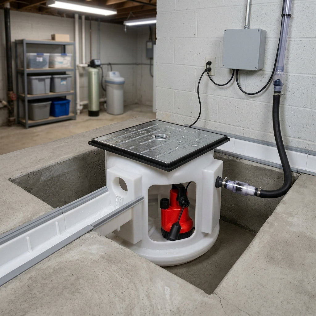 Octagonal Sump Pump System 240V with High Water Alarm