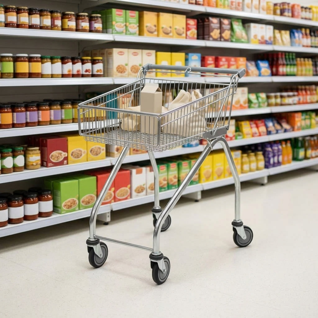 80L Shallow Supermarket Shopping Trolley