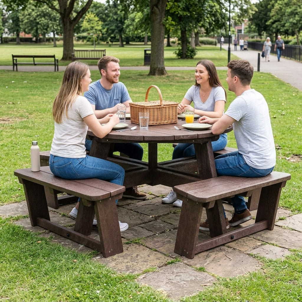 1200mm Round Picnic Table Recycled Plastic