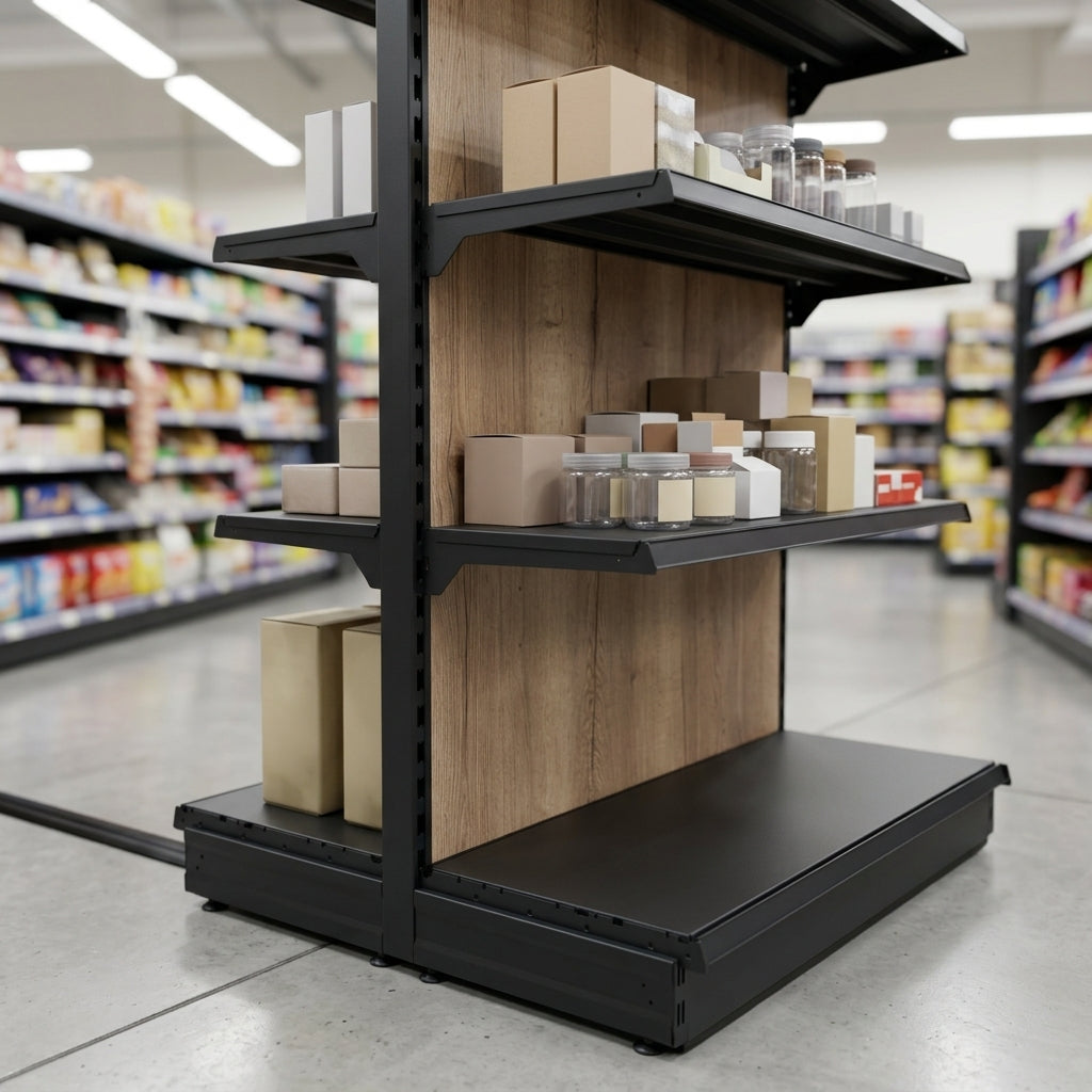 1.6m High × 470mm Wood Effect Gondola Shelving Bay (view 2)