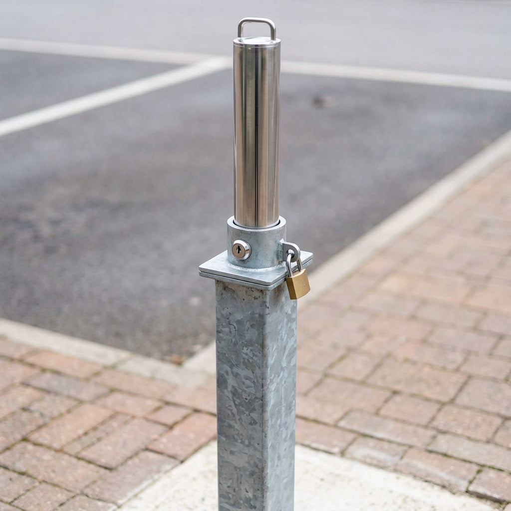 Telescopic parking post, 500–900mm above ground, 76–114mm diameter (view 2)