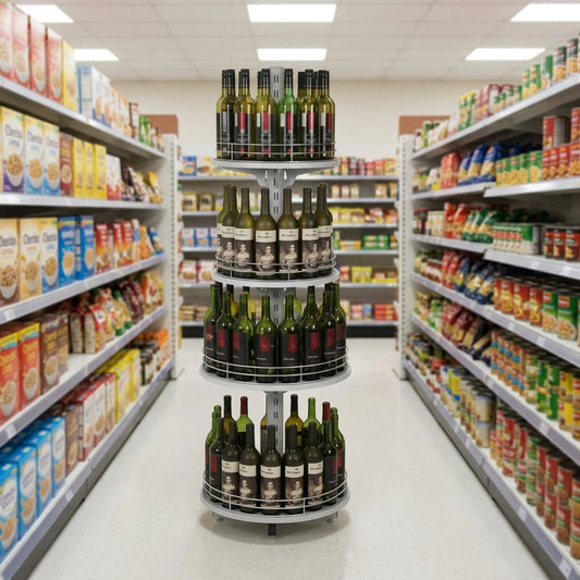 1400mm wine rack tower display 180-bottle capacity