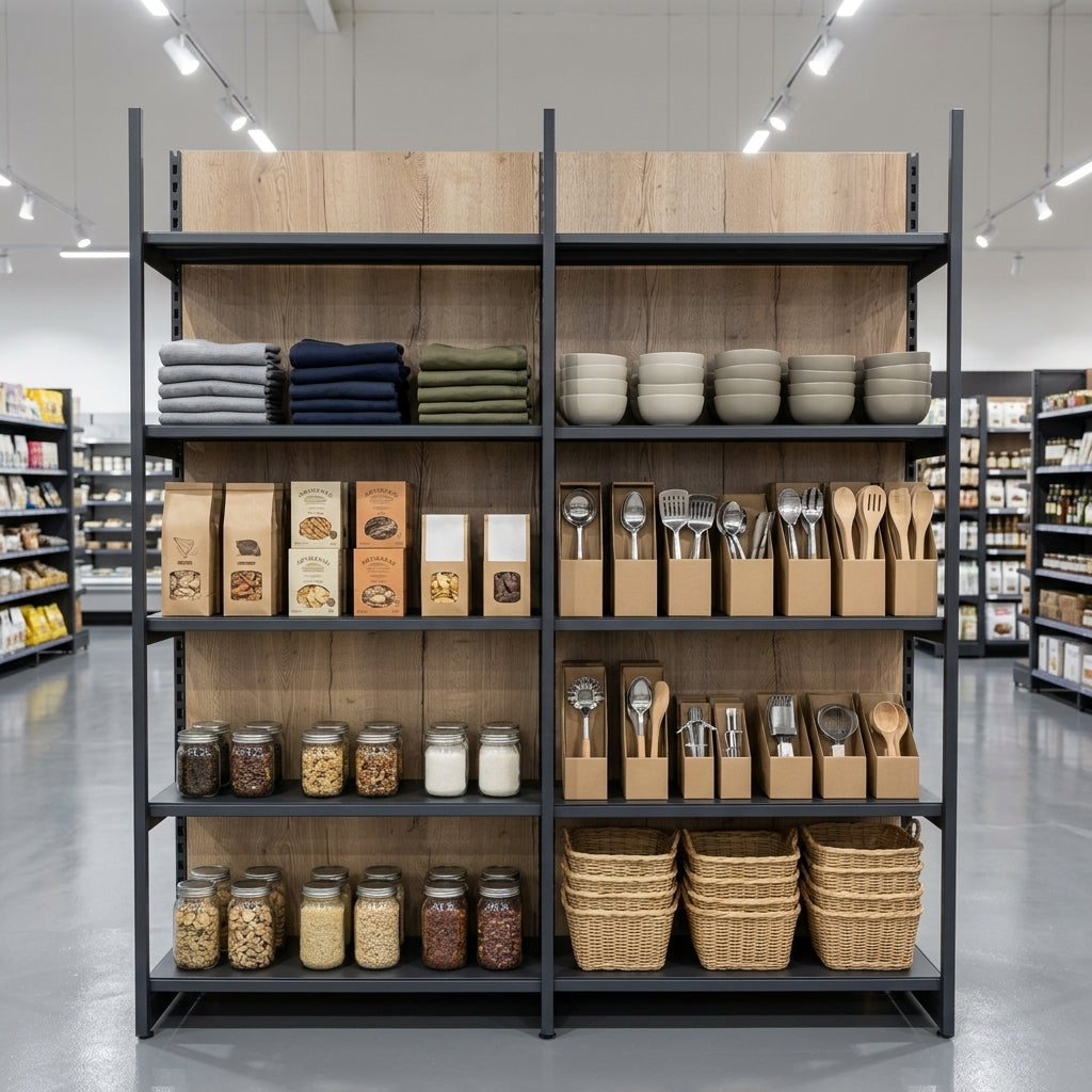 2.1m High Double Posted Wall Shelving Bay 300mm Shelves