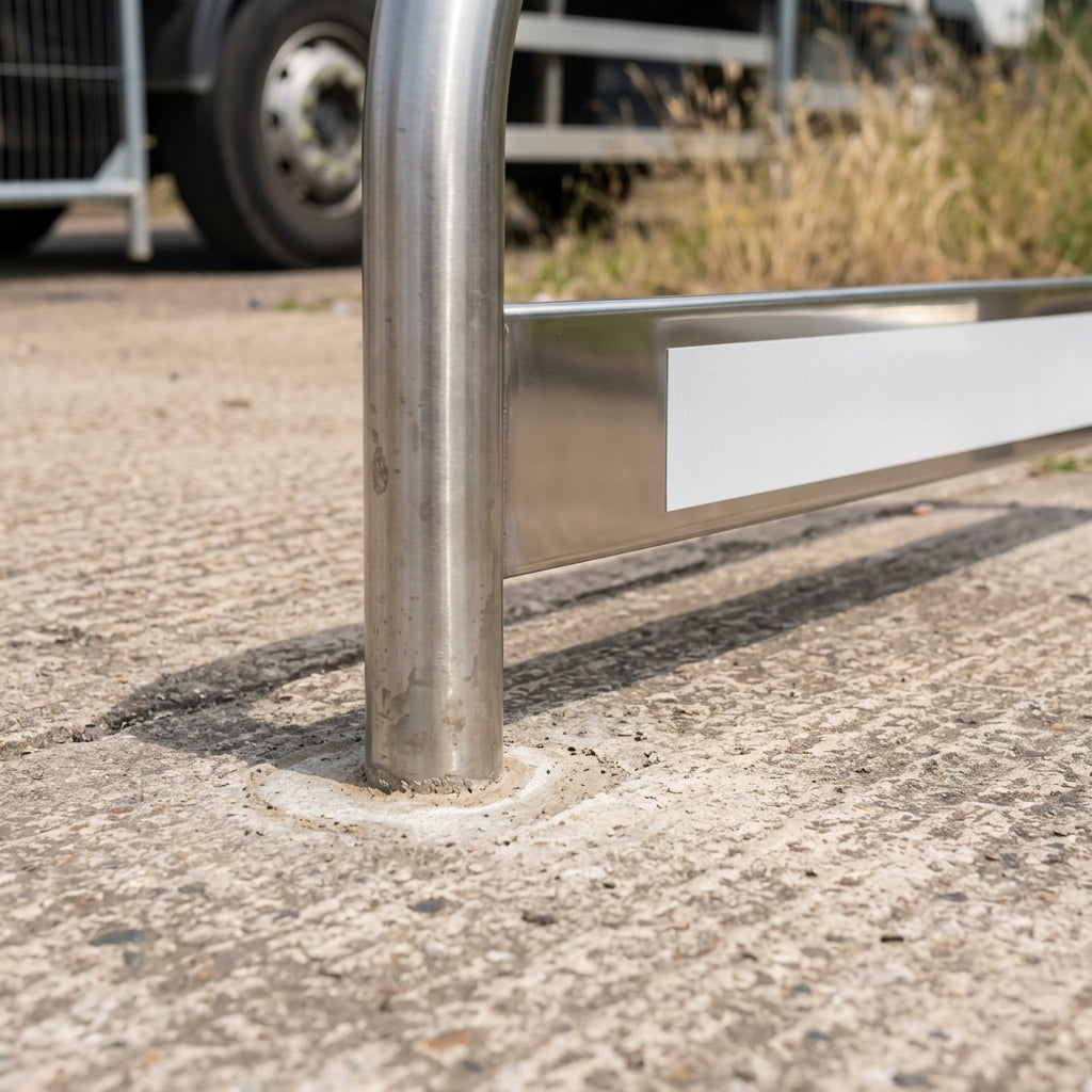 60mm Hooped Perimeter Barrier Stainless Steel Concrete In (view 2)