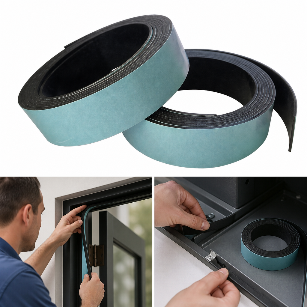 Self Adhesive Solid Neoprene Rubber Strip for General Purpose Use (Pack of 2)