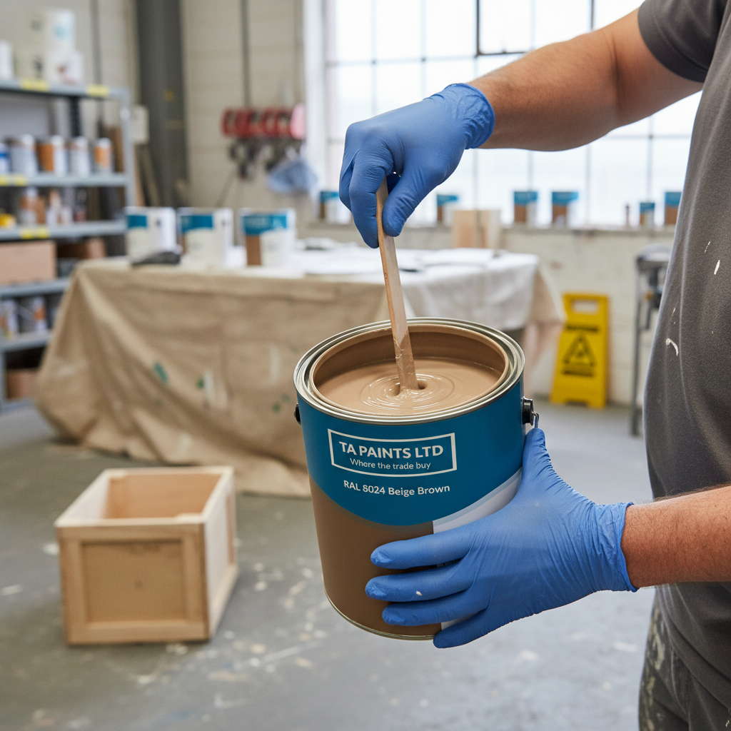 Premium Universal PU Enamel Paint in RAL 8024 Beige Brown - Durable, Quick-Drying, and Weatherproof Finish for Indoor and Outdoor Use