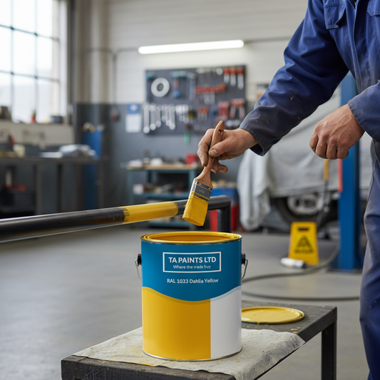 Premium Vibrant Dahlia Yellow Paint for Creative Spaces - Ideal for Retail and Design Environments