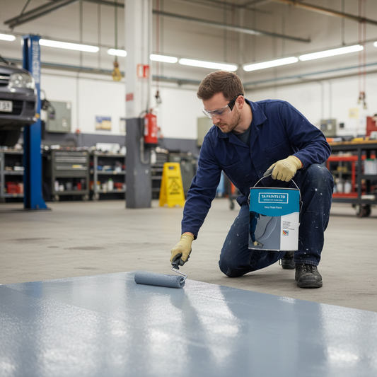 Premium 3 in 1 Concrete Floor Paint - High-Performance Sealer with Chemical Resistance for Garages and Industrial Floors