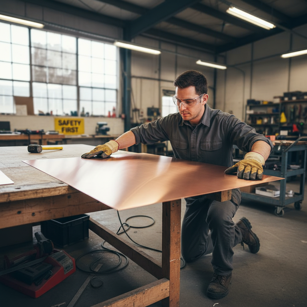 Premium Brushed Polished Copper Sheet 2000mm x 1000mm x 2mm - Durable and Corrosion Resistant for Architectural Applications