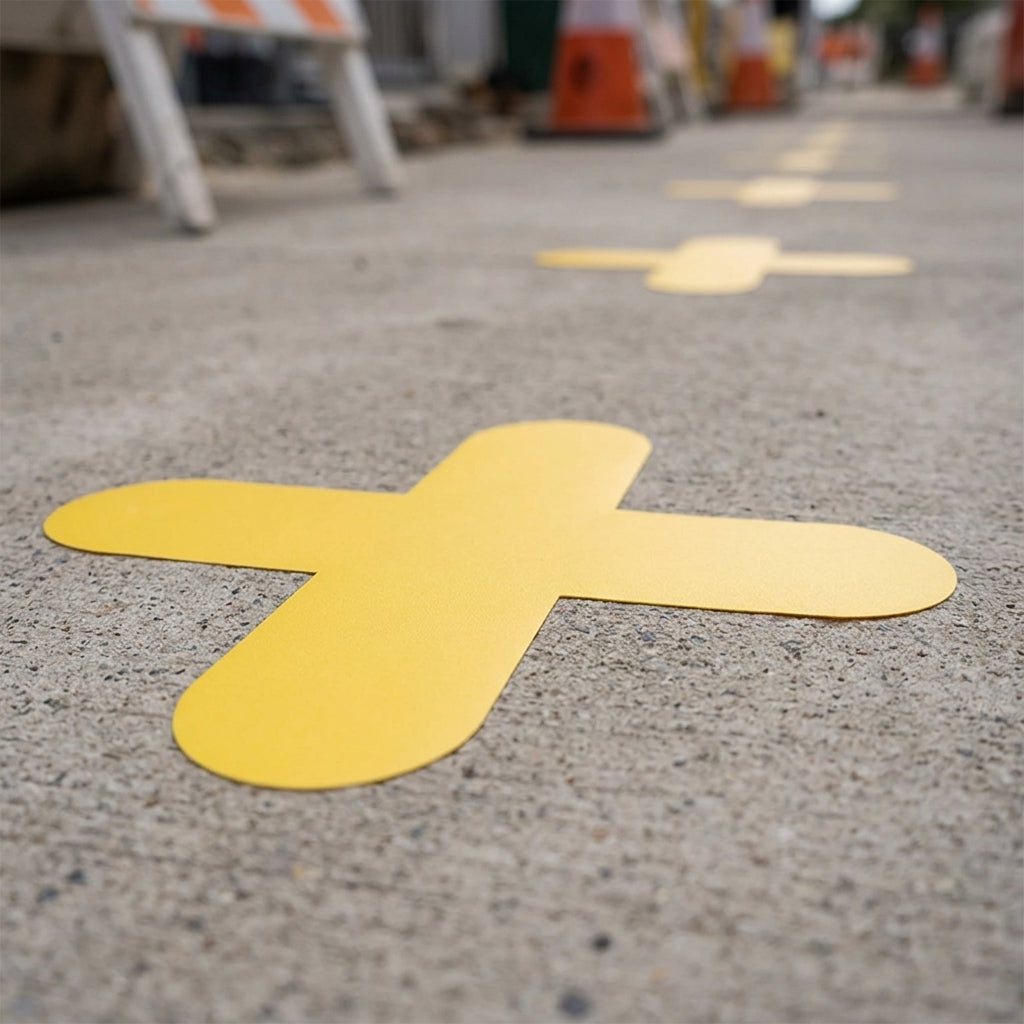 300mm × 200mm 'T' floor marker PVC self-adhesive pack of 10 (view 2)