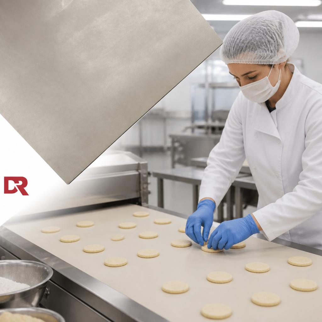 Beige FDA Compliant Fluoro-A Rubber Sheet for Food Contact Applications