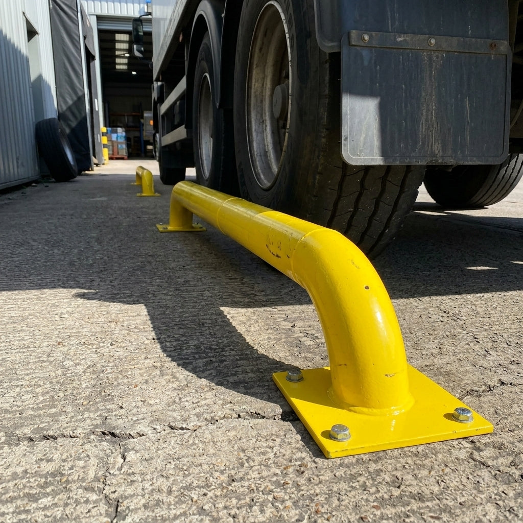 Cranked HGV Wheel Guide 1800mm – Galvanised Steel Pair (view 2)