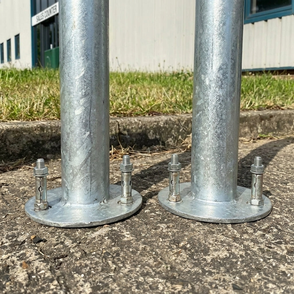 76mm Hooped Perimeter Barrier Galvanised Bolt Down (view 2)