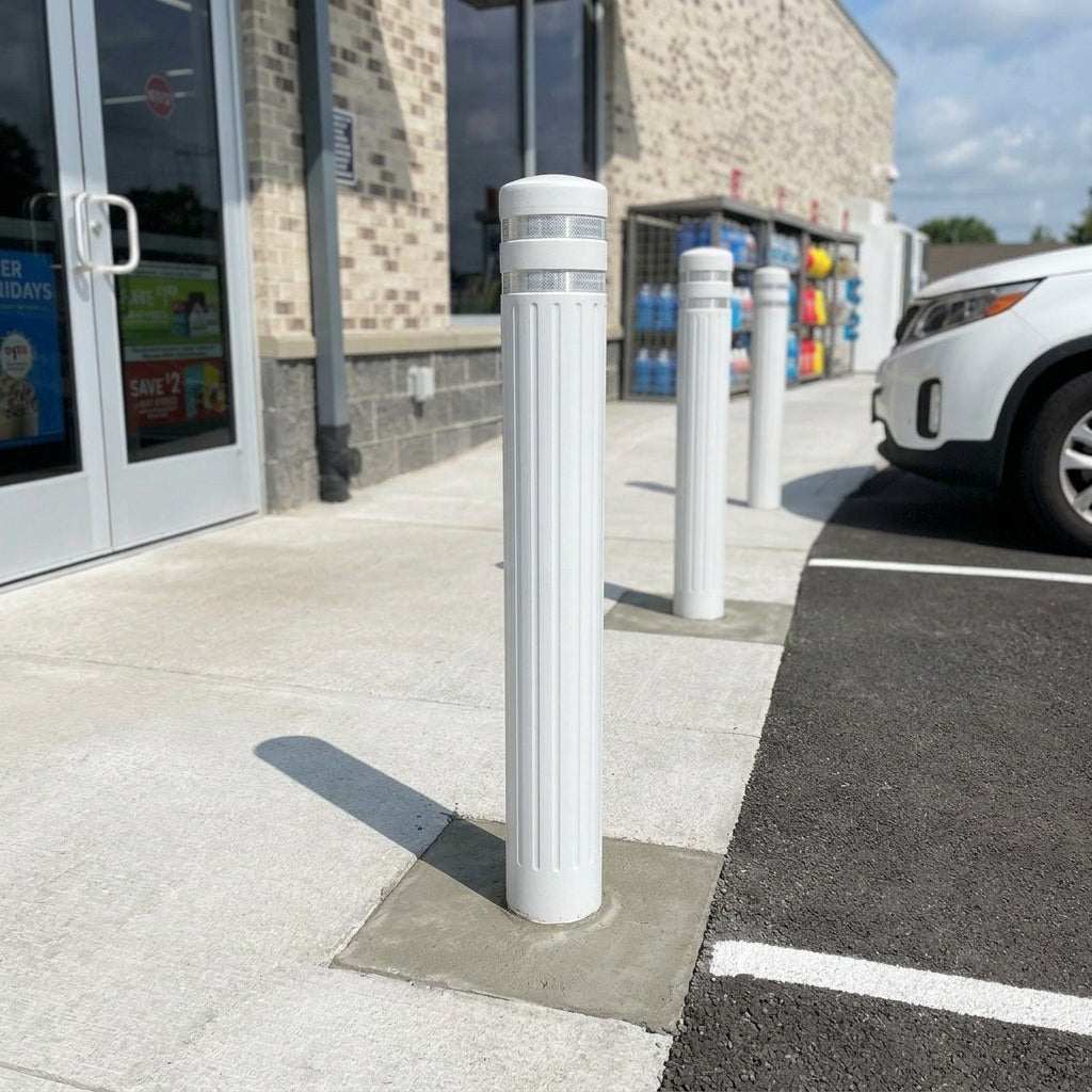 ASTM F3016 crash-tested safety bollard, 15mph impact rated