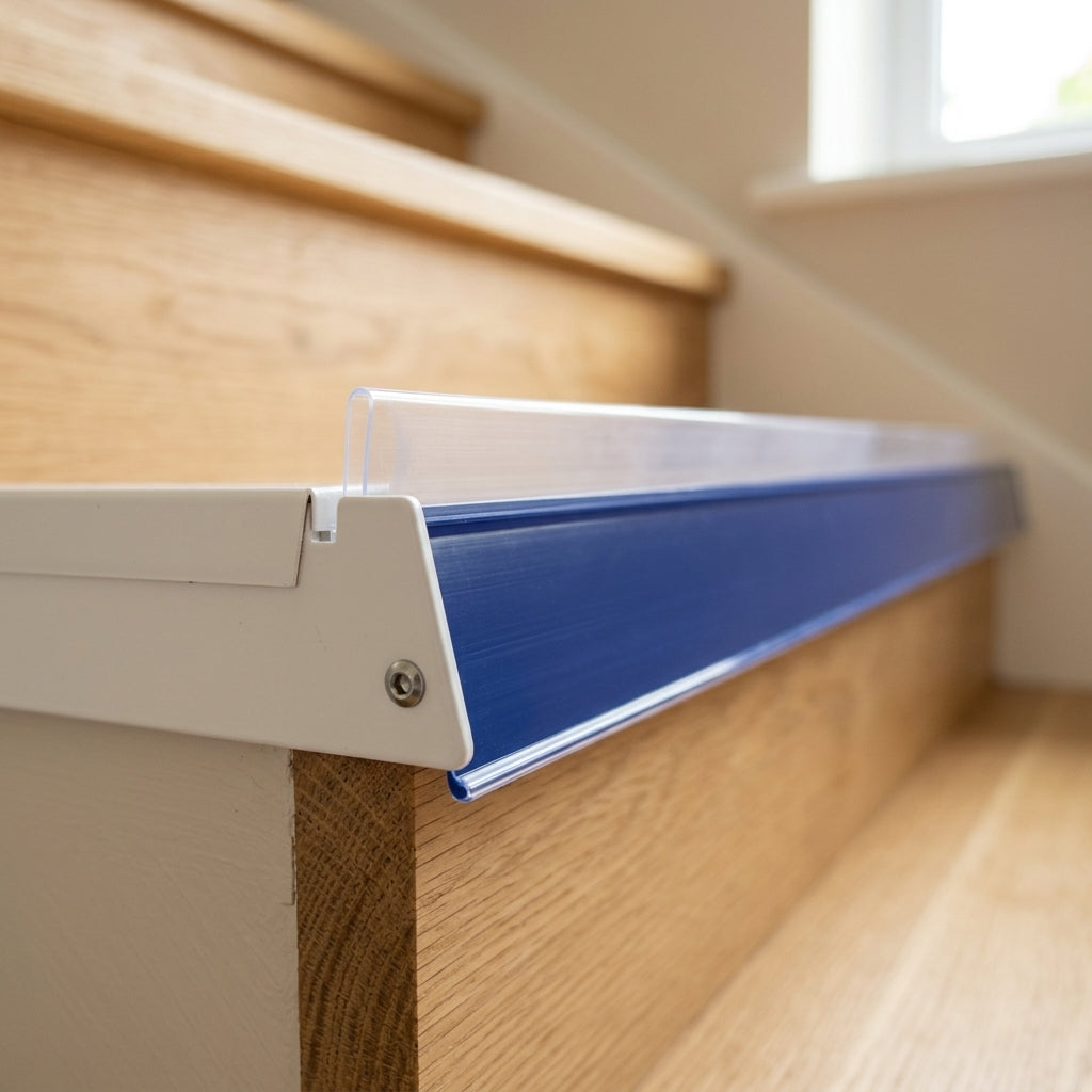Shelf Riser Plastic Biscuit Stop 20mm – 665mm to 1250mm (view 2)