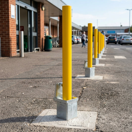 750mm Removable Yellow Galvanised Steel Bollard