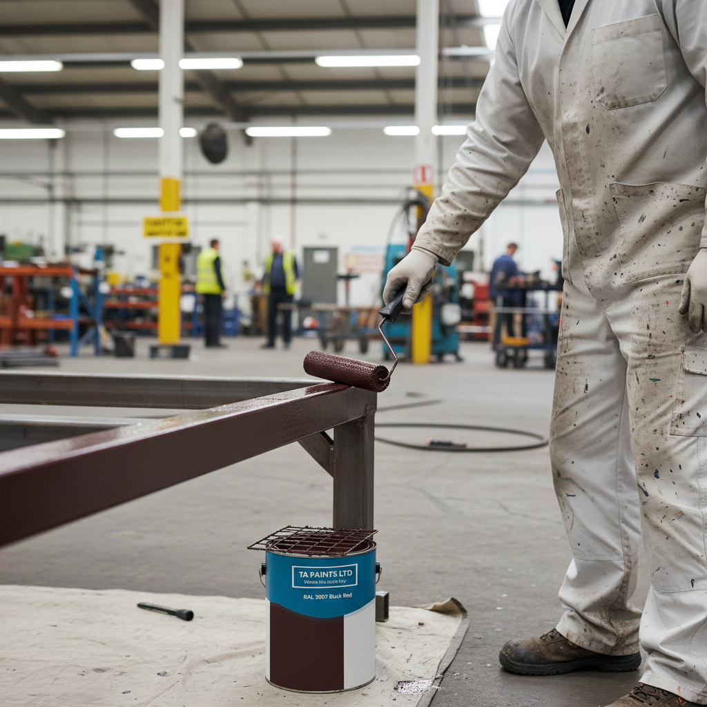Premium High-Performance Red Paint RAL 3007 - Ideal for Industrial Applications - High-Quality Professional Grade for Industrial and Commercial App...