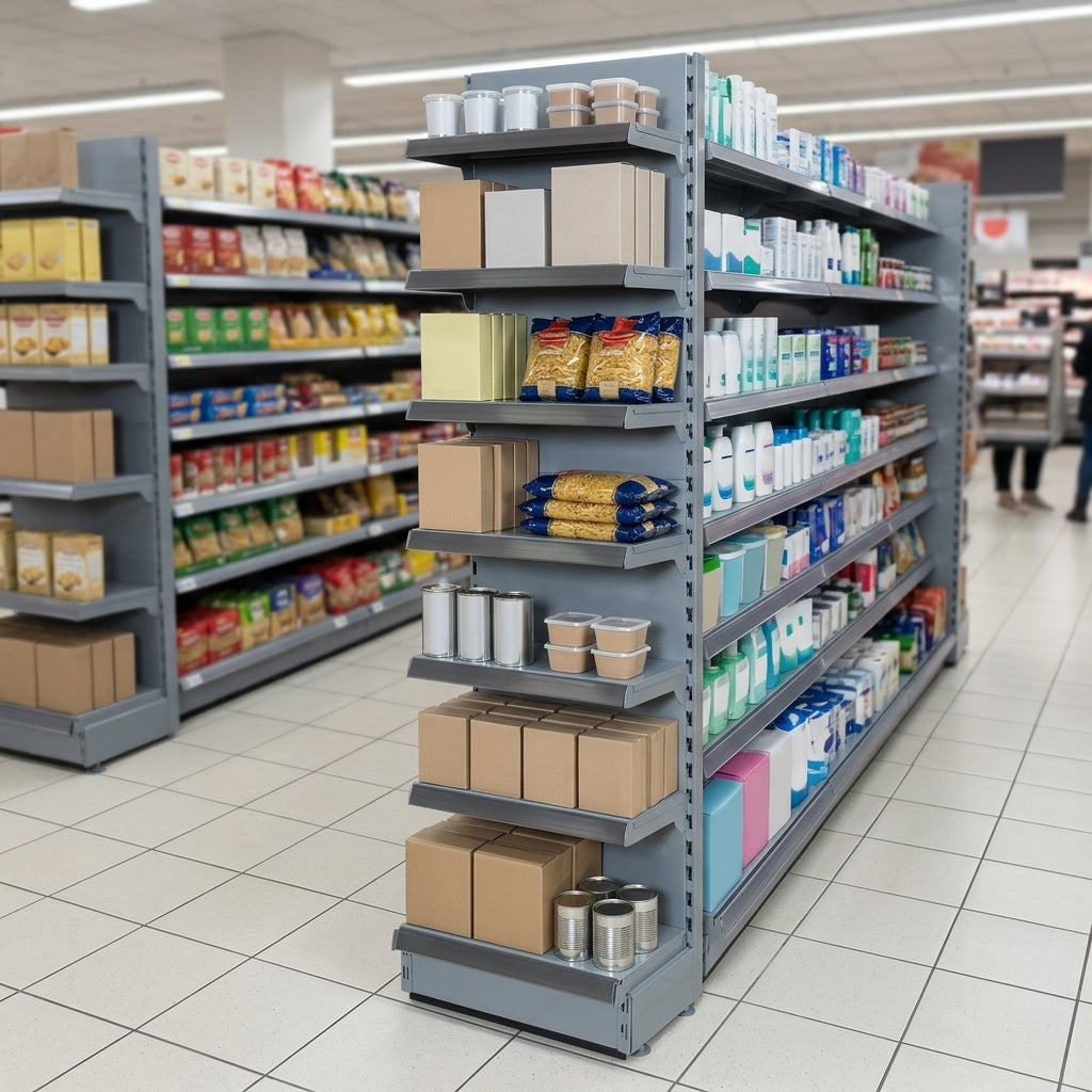 1.8m High Ladder Rack Promo Bay with 200mm Base Shelf