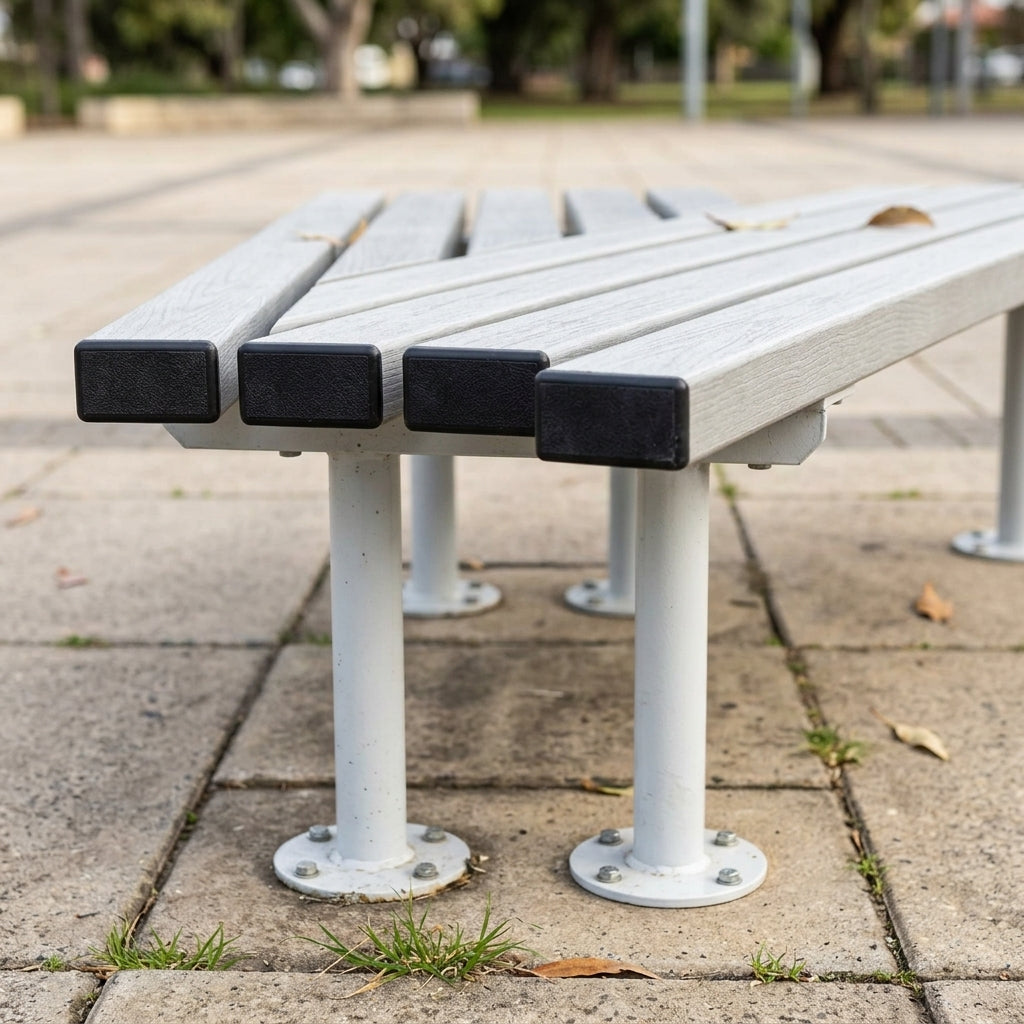 1200mm Outdoor Mild Steel Bench – Galvanised (view 2)