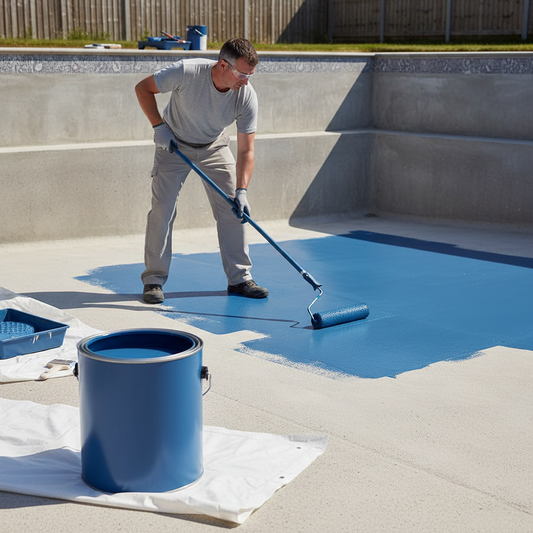 Premium Chlorinated Rubber Swimming Pool Paint - Durable, Chemical Resistant Coating for Fiberglass, Brick, and Concrete Pools