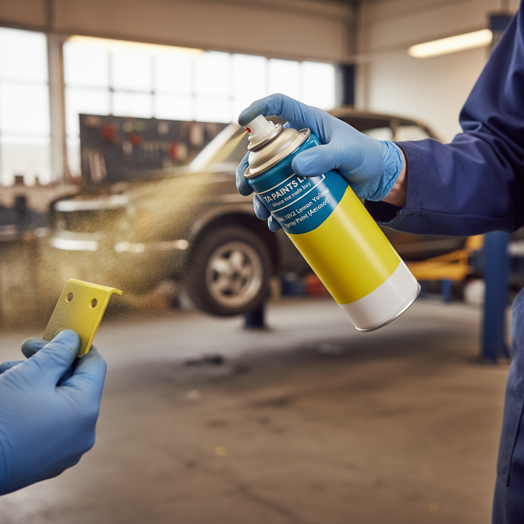 Premium Quick Drying Lemon Yellow Spray Paint 400ml - High-Performance Enamel with UV Resistance for Interior and Exterior Use