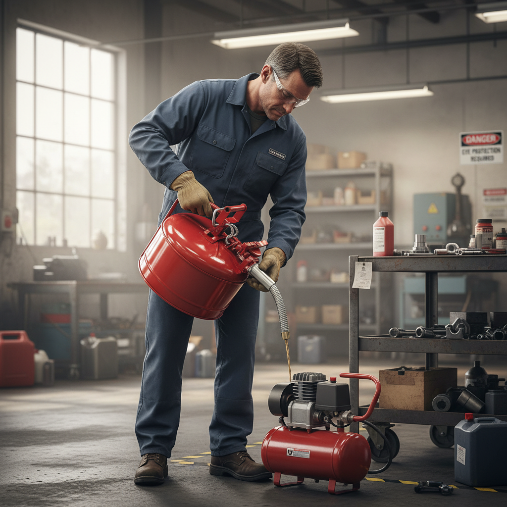 9.5ltr Justrite® Type II Safety Can for Flammables - 7225130Z ||298mmØ x H305mm