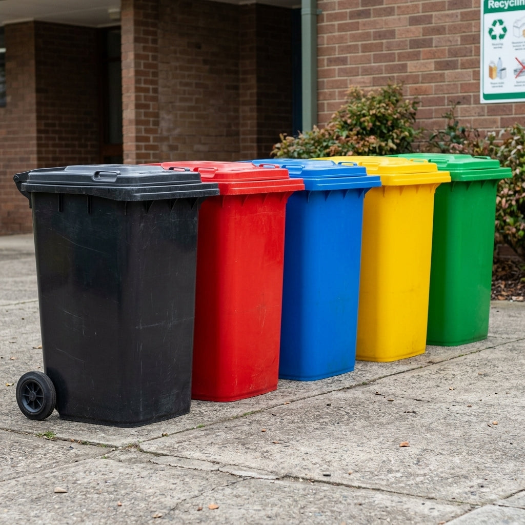 240 litre wheelie bin, polyethylene, EN840