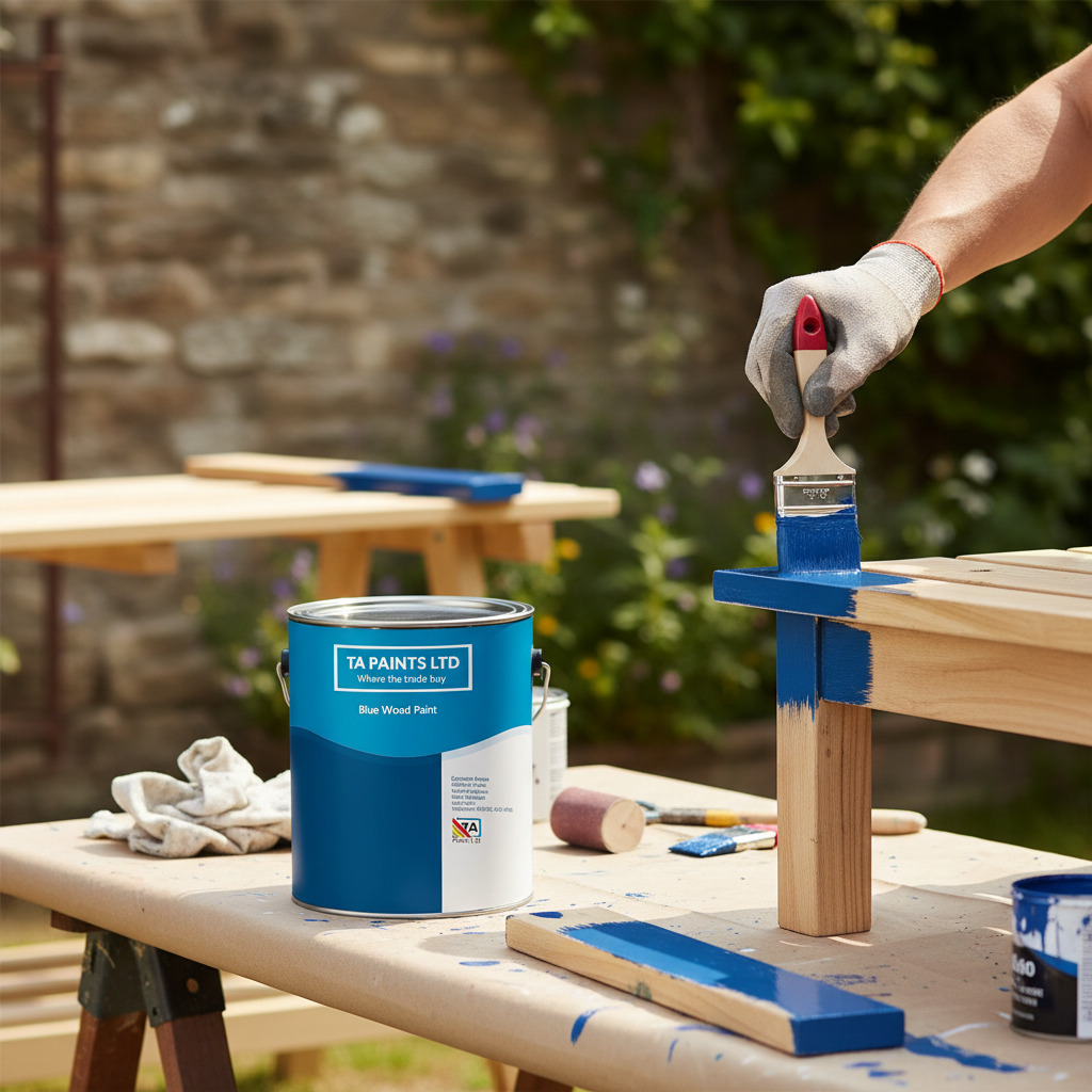 Premium Blue Gloss Wood Paint – Universal PU Enamel for Durable, Waterproof & UV Resistant Protection on Wood Surfaces
