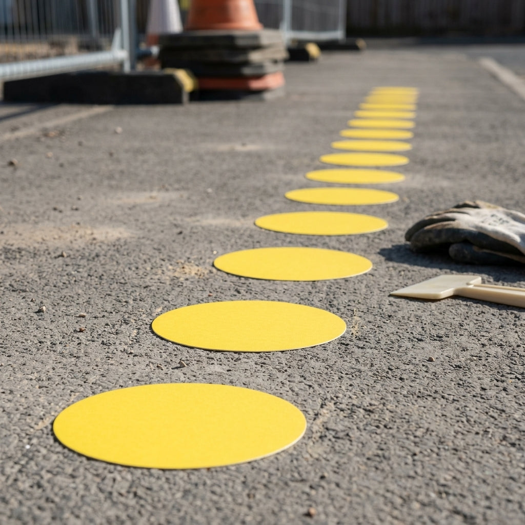 90mm Circle Floor Marker – Self-adhesive PVC (Pack of 10)