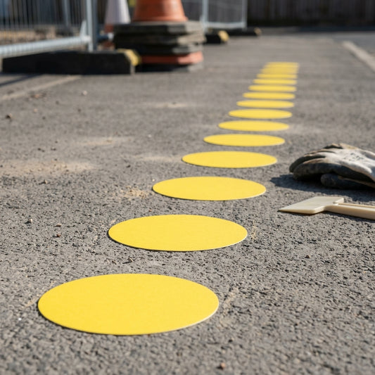 90mm Circle Floor Marker – Self-adhesive PVC (Pack of 10)