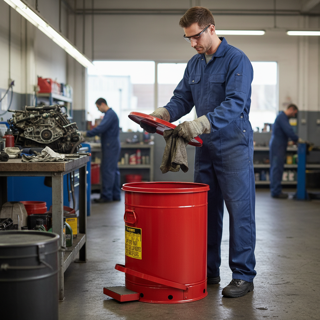 80ltr Justrite® Oily Waste Can - 09700 ||Foot Operated