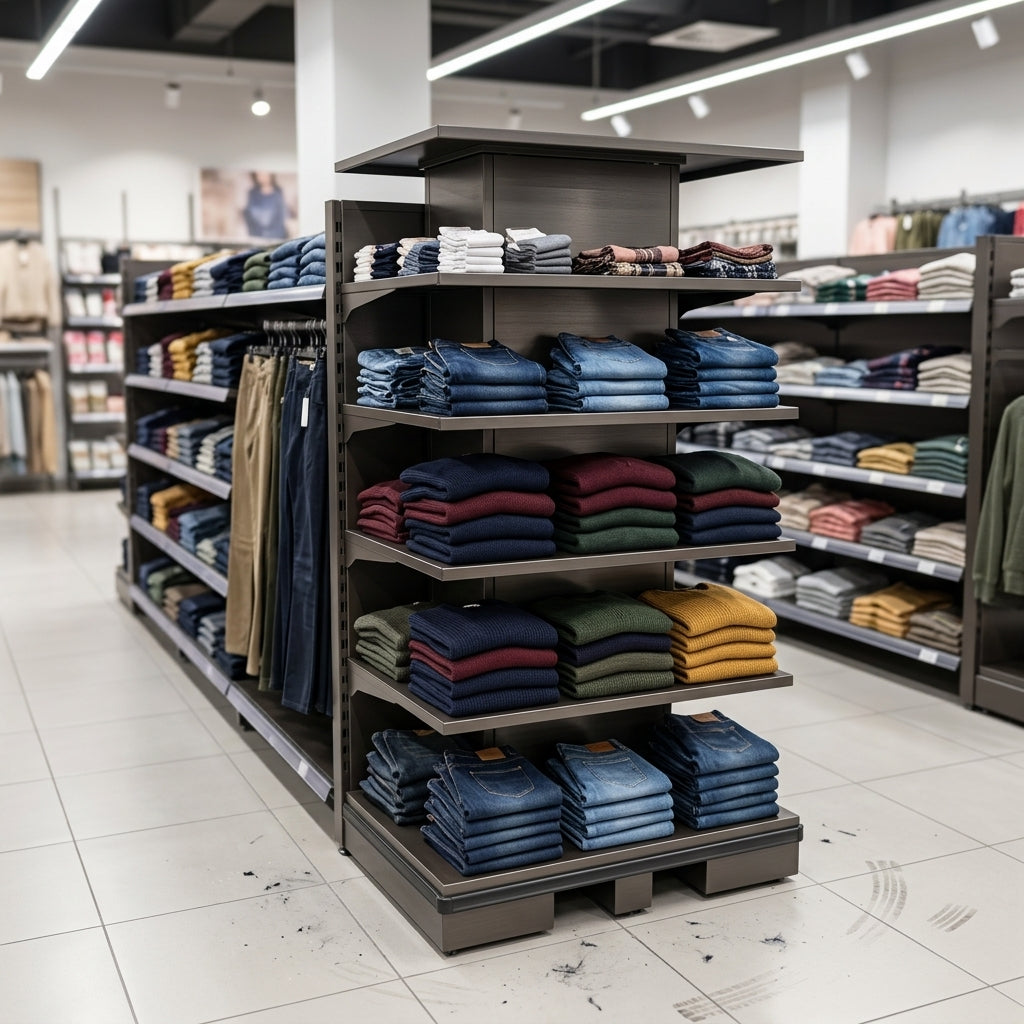 4-Tier Clothing End Counter Display Unit